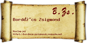 Bordács Zsigmond névjegykártya