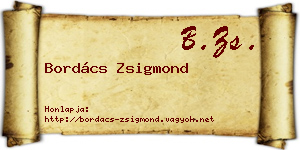 Bordács Zsigmond névjegykártya