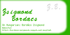 zsigmond bordacs business card