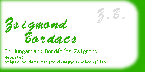 zsigmond bordacs business card